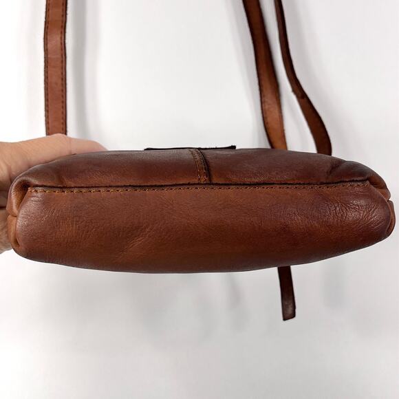 Harbour 2nd Taliza Crossbody Leather Bag Cognac Brown Rustic Washed Cowhide Boho - Picture 5 of 12